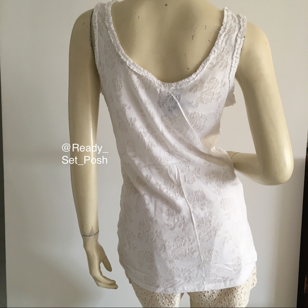{nwot} nine 1 eight ruffle trim rose tank top - Picture 5 of 6